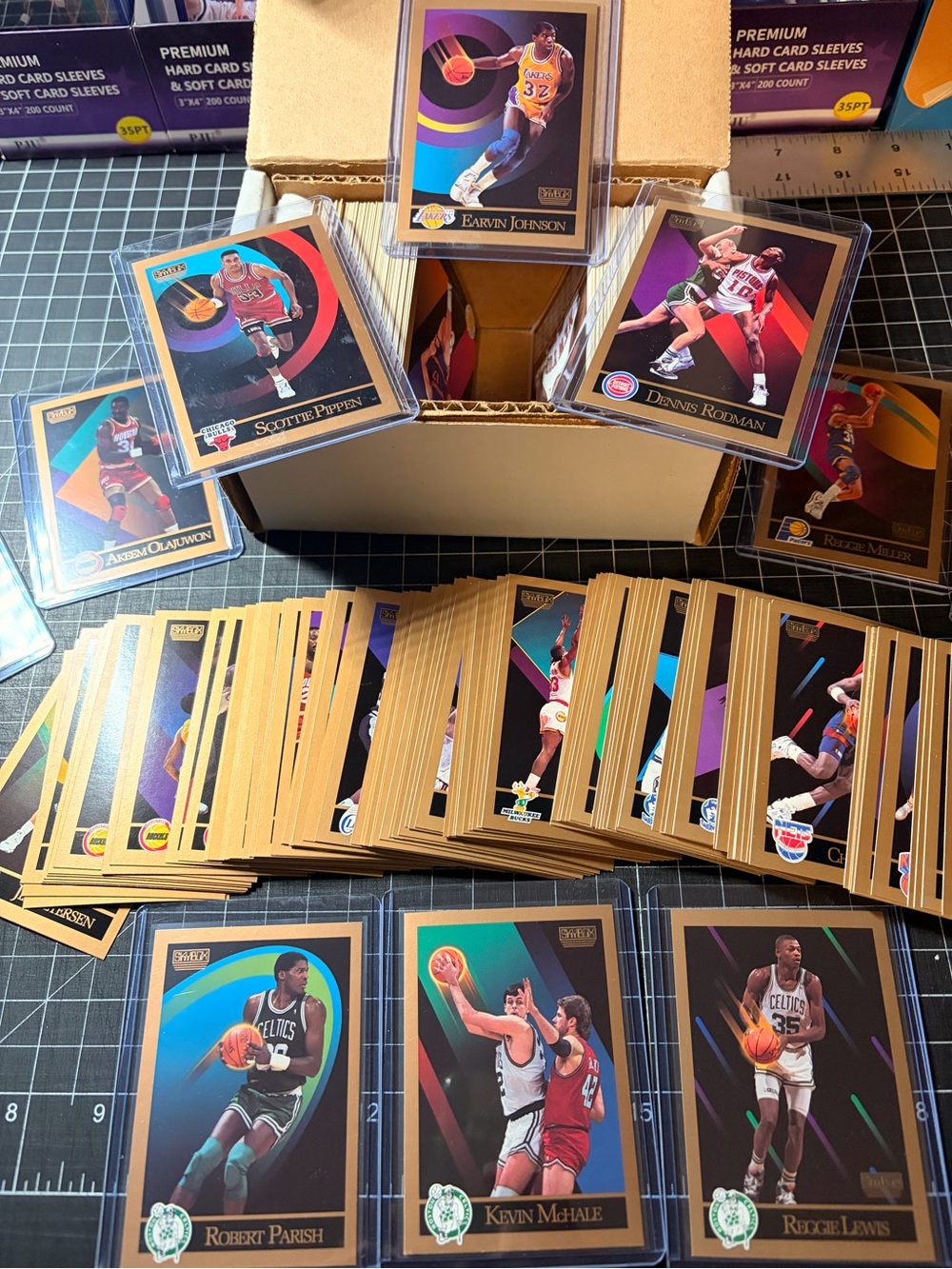 Vintage 1990 Skybox Basketball Trading Card Lot - Gold-Edged Series